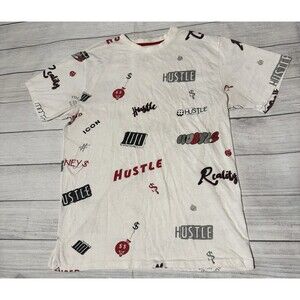 Encrypted AOP Graphic T Shirt Size 4XL Hip Hop Hustler Gang 100 Rap Money 💯